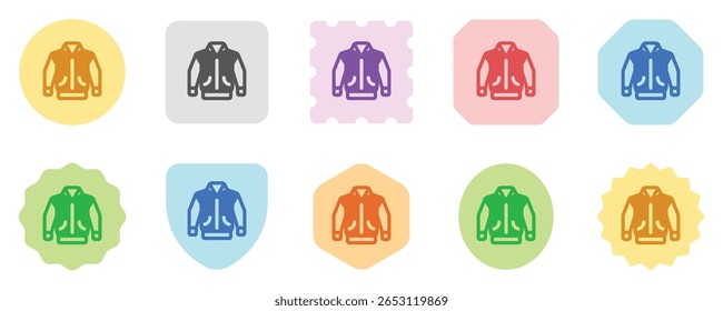 Editable varsity jacket vector icon. Clothing, fashion, apparel. Part of a big icon set family. Perfect for web and app interfaces, presentations, infographics, etc