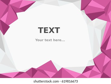 Editable Vector of Abstract Low Poly Magenta Polygonal Shapes for Text Background