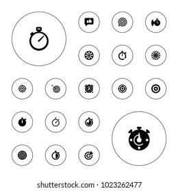 Editable vector accurate icons: target, dart, thumb up on white background.
