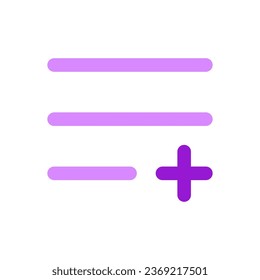 Editable vector add to playlist row icon. Black, transparent white background. Part of a big icon set family. Perfect for web and app interfaces, presentations, infographics, etc
