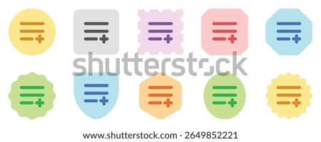 Editable vector add to playlist row icon. Black, transparent white background. Part of a big icon set family. Perfect for web and app interfaces, presentations, infographics, etc