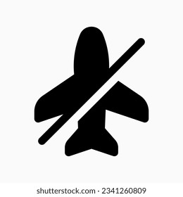 Editable vector airplane mode off icon. Black, line style, transparent white background. Part of a big icon set family. Perfect for web and app interfaces, presentations, infographics, etc