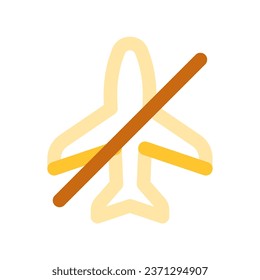 Editable vector airplane mode off icon. Black, line style, transparent white background. Part of a big icon set family. Perfect for web and app interfaces, presentations, infographics, etc