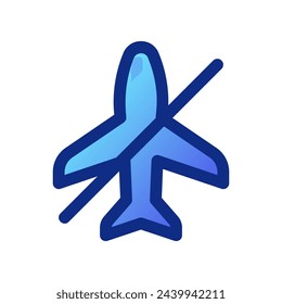 Editable vector airplane mode off icon. Black, line style, transparent white background. Part of a big icon set family. Perfect for web and app interfaces, presentations, infographics, etc