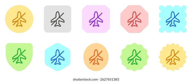 Editable vector airplane mode off icon. Black, line style, transparent white background. Part of a big icon set family. Perfect for web and app interfaces, presentations, infographics, etc