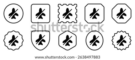 Editable vector airplane mode off icon. Black, line style, transparent white background. Part of a big icon set family. Perfect for web and app interfaces, presentations, infographics, etc