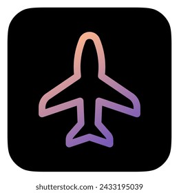 Modo de avión vectorial editable en icono. Negro, estilo de línea, fondo blanco transparente. Parte de una gran familia de iconos. Perfecto para interfaces web y aplicaciones, presentaciones, infografías, etc