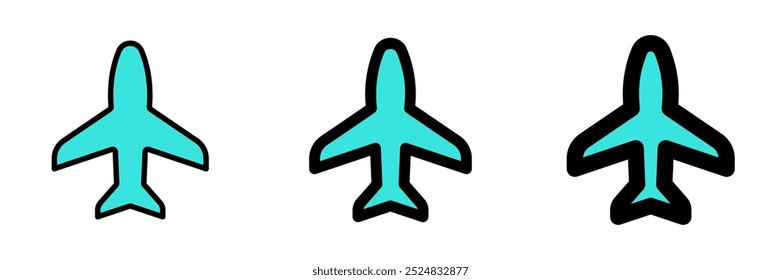 Editable vector airplane mode on icon. Black, line style, transparent white background. Part of a big icon set family. Perfect for web and app interfaces, presentations, infographics, etc