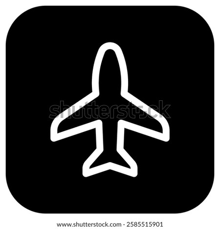 Editable vector airplane mode on icon. Black, line style, transparent white background. Part of a big icon set family. Perfect for web and app interfaces, presentations, infographics, etc