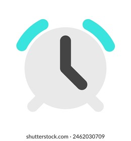 Editable vector alarm clock icon. Black, line style, transparent white background. Part of a big icon set family. Perfect for web and app interfaces, presentations, infographics, etc