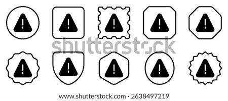 Editable vector alert warning danger triangle icon. Black, line style, transparent white background. Part of a big icon set family. Perfect for web and app interfaces, presentations, infographics, etc