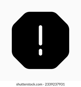 Editable vector alert warning spam octagon icon. Black, line style, transparent white background. Part of a big icon set family. Perfect for web and app interfaces, presentations, infographics, etc