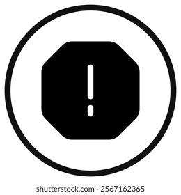 Editable vector alert warning spam octagon icon. Black, line style, transparent white background. Part of a big icon set family. Perfect for web and app interfaces, presentations, infographics, etc