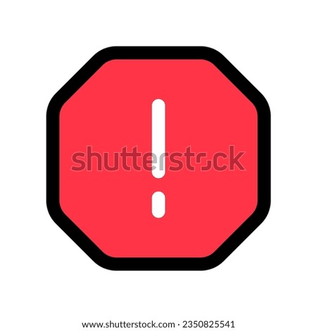 Editable vector alert warning spam octagon icon. Black, line style, transparent white background. Part of a big icon set family. Perfect for web and app interfaces, presentations, infographics, etc