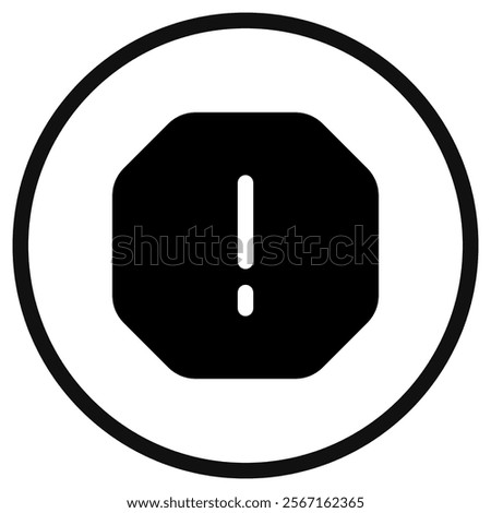 Editable vector alert warning spam octagon icon. Black, line style, transparent white background. Part of a big icon set family. Perfect for web and app interfaces, presentations, infographics, etc