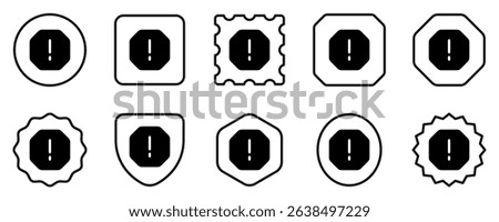 Editable vector alert warning spam octagon icon. Black, line style, transparent white background. Part of a big icon set family. Perfect for web and app interfaces, presentations, infographics, etc