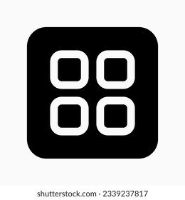 Editable vector app drawer icon. Black, line style, transparent white background. Part of a big icon set family. Perfect for web and app interfaces, presentations, infographics, etc