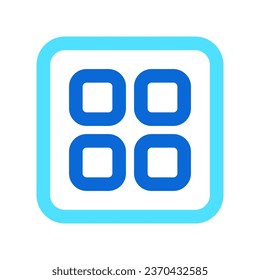 Editable vector app drawer icon. Black, line style, transparent white background. Part of a big icon set family. Perfect for web and app interfaces, presentations, infographics, etc