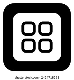 Editable vector app drawer icon. Black, line style, transparent white background. Part of a big icon set family. Perfect for web and app interfaces, presentations, infographics, etc