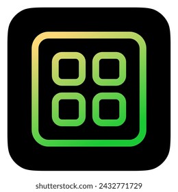 Icono de cajón de aplicación vectorial editable. Negro, estilo de línea, fondo blanco transparente. Parte de una gran familia de iconos. Perfecto para interfaces web y aplicaciones, presentaciones, infografías, etc