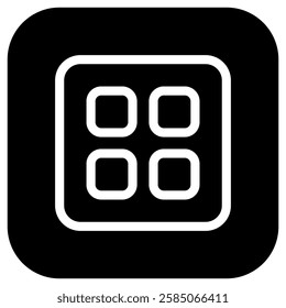 Editable vector app drawer icon. Black, line style, transparent white background. Part of a big icon set family. Perfect for web and app interfaces, presentations, infographics, etc
