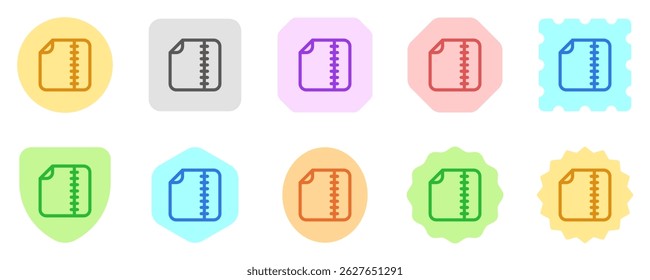 Editable vector archive compressed file icon. Black, line style, transparent white background. Part of a big icon set family. Perfect for web and app interfaces, presentations, infographics, etc