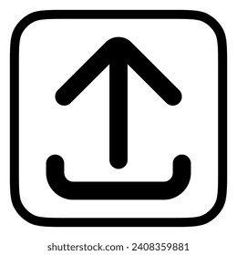 Editable vector arrow upload icon. Black, line style, transparent white background. Part of a big icon set family. Perfect for web and app interfaces, presentations, infographics, etc