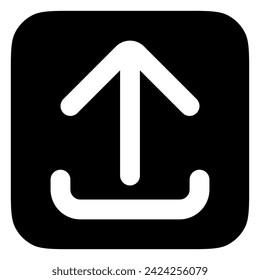 Editable vector arrow upload icon. Black, line style, transparent white background. Part of a big icon set family. Perfect for web and app interfaces, presentations, infographics, etc