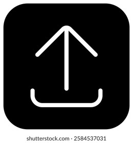 Editable vector arrow upload icon. Black, line style, transparent white background. Part of a big icon set family. Perfect for web and app interfaces, presentations, infographics, etc