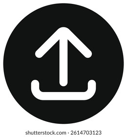 Editable vector arrow upload icon. Black, line style, transparent white background. Part of a big icon set family. Perfect for web and app interfaces, presentations, infographics, etc
