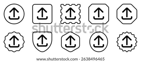 Editable vector arrow upload icon. Black, line style, transparent white background. Part of a big icon set family. Perfect for web and app interfaces, presentations, infographics, etc