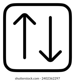 Editable vector arrows data transfer icon. Black, line style, transparent white background. Part of a big icon set family. Perfect for web and app interfaces, presentations, infographics, etc
