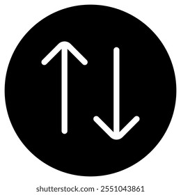 Editable vector arrows data transfer icon. Black, line style, transparent white background. Part of a big icon set family. Perfect for web and app interfaces, presentations, infographics, etc