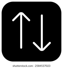 Editable vector arrows data transfer icon. Black, line style, transparent white background. Part of a big icon set family. Perfect for web and app interfaces, presentations, infographics, etc