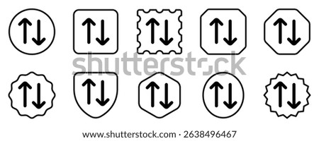 Editable vector arrows data transfer icon. Black, line style, transparent white background. Part of a big icon set family. Perfect for web and app interfaces, presentations, infographics, etc
