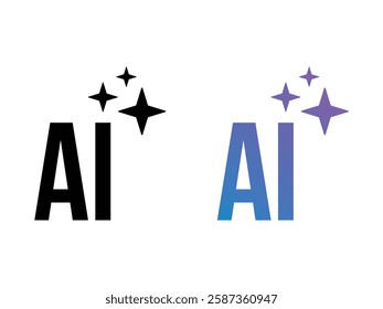 editable vector artificial intelligence AI symbol design illustration isolated on transparent background