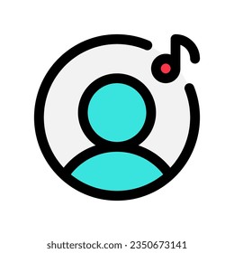 Editable vector artist musician icon. Black, transparent white background. Part of a big icon set family. Perfect for web and app interfaces, presentations, infographics, etc