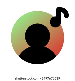 Editable vector artist musician icon. Black, transparent white background. Part of a big icon set family. Perfect for web and app interfaces, presentations, infographics, etc