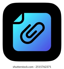 Editable vector attachment file icon. Black, line style, transparent white background. Part of a big icon set family. Perfect for web and app interfaces, presentations, infographics, etc