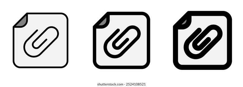 Editable vector attachment file icon. Black, line style, transparent white background. Part of a big icon set family. Perfect for web and app interfaces, presentations, infographics, etc