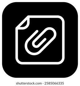 Editable vector attachment file icon. Black, line style, transparent white background. Part of a big icon set family. Perfect for web and app interfaces, presentations, infographics, etc