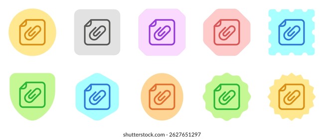 Editable vector attachment file icon. Black, line style, transparent white background. Part of a big icon set family. Perfect for web and app interfaces, presentations, infographics, etc