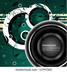 Editable vector audio background with space for your text