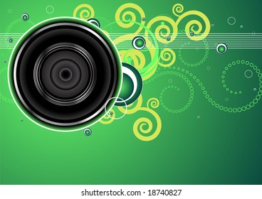 Editable vector audio background with space for your text