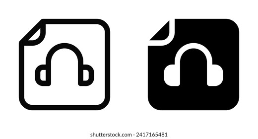 Editable vector audio recording file icon. Black, line style, transparent white background. Part of a big icon set family. Perfect for web and app interfaces, presentations, infographics, etc