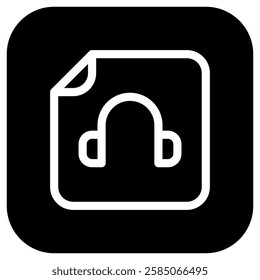 Editable vector audio recording file icon. Black, line style, transparent white background. Part of a big icon set family. Perfect for web and app interfaces, presentations, infographics, etc