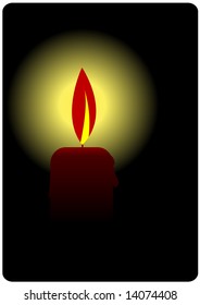 Editable vector background - Candle in the dark with space for your text