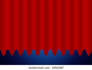 Editable vector background - Closed red curtain