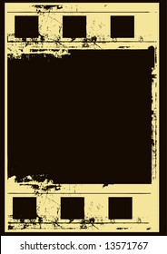 Editable vector background - grunge film frame with space for your text or image