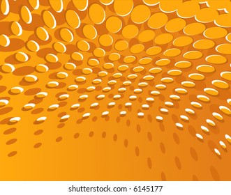 Editable vector background illustration of orange circles